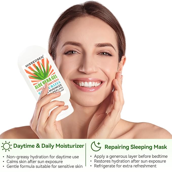 Pure & Organic Aloe Vera Gel for Sunburn Relief, After Sun Lotion for Face & - Image 6