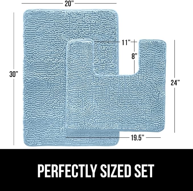 GORILLA GRIP Bathroom Rug Sets, Soft Chenille 2 Piece Area Rugs Set, Toilet - Image 2