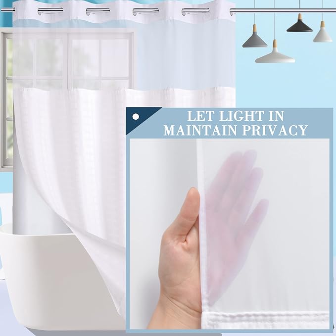 Conbo Mio Extra Long No Hook Shower Curtain - Image 4