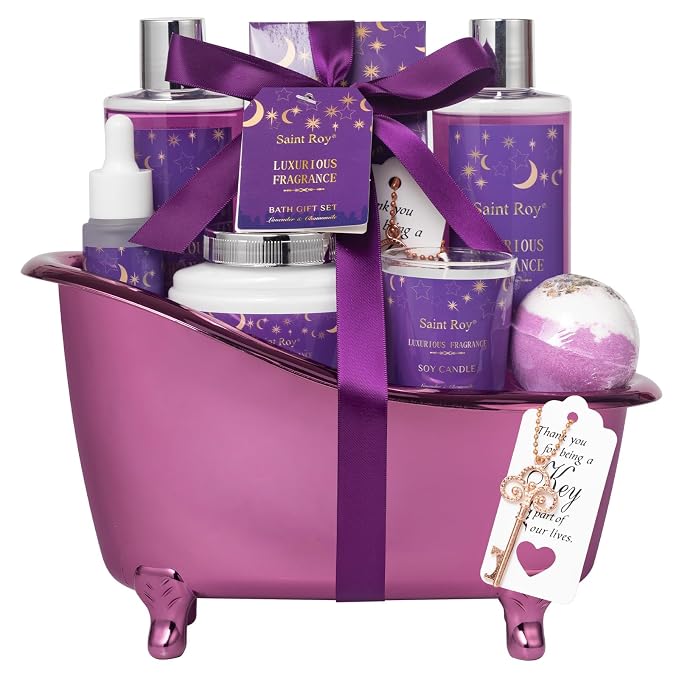 Bath Basket Spa Kit Spa Gifts for Women, Luxury Bath and Body Basket Set 10pcs - Image 9
