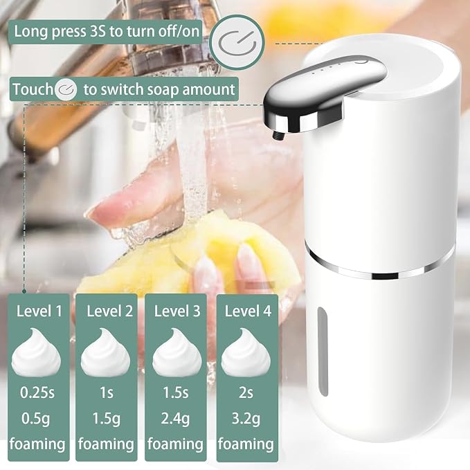 2 Pack Automatic Soap Dispenser, Touchless Foam Soap Dispenser, USB - Image 5
