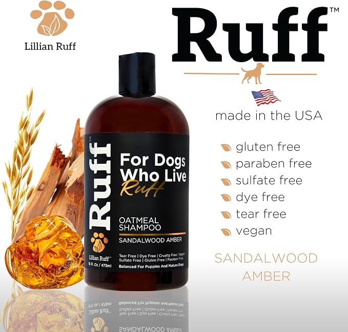 RUFF by Lillian Ruff Oatmeal Dog Shampoo | Sandalwood Amber | Professional Dog - Image 5