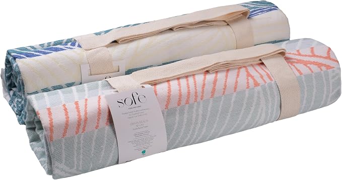 SOFE H&L | LINVIA Foutah Quick Dry Beach Towel Pack of 2 Leaves - Image 2
