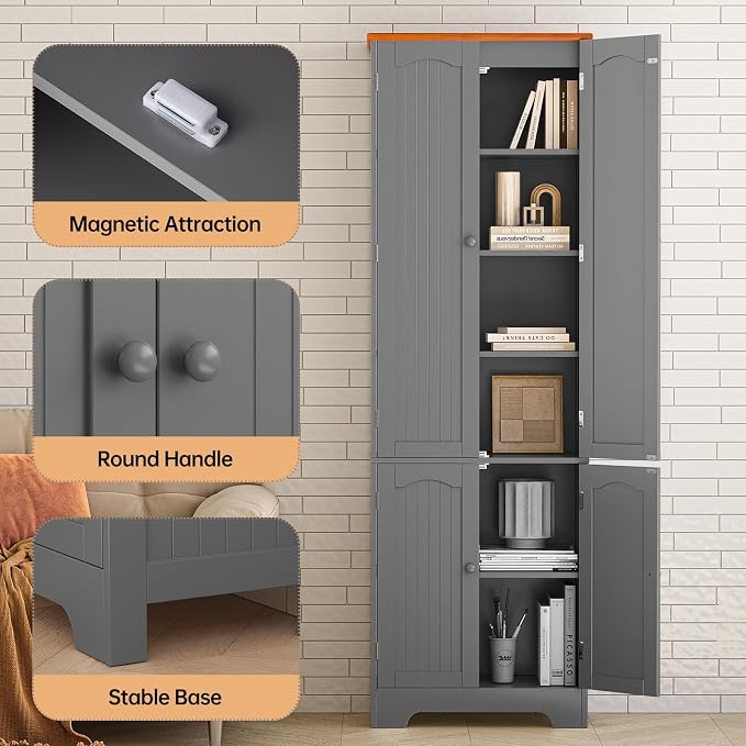 72.2'' Pantry - 4 Door Kitchen Cabinet - Image 3