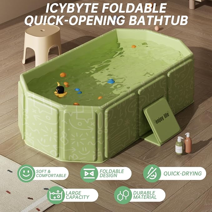 Collapsible Baby Bathtub for Infants & Toddlers, Foldable & Leak-Proof - Image 2