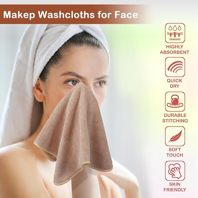 Nugilla Makeup Remover Cloth 12 x 12 Inch, Reusable Makeup Remover Towels - Image 9