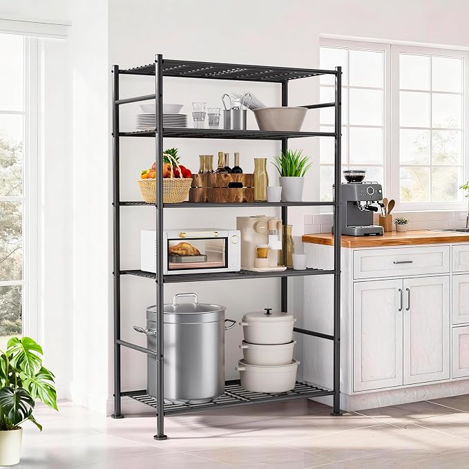5 Tier Shelf Organizer Rack, Metal Shelving Unit - Image 6