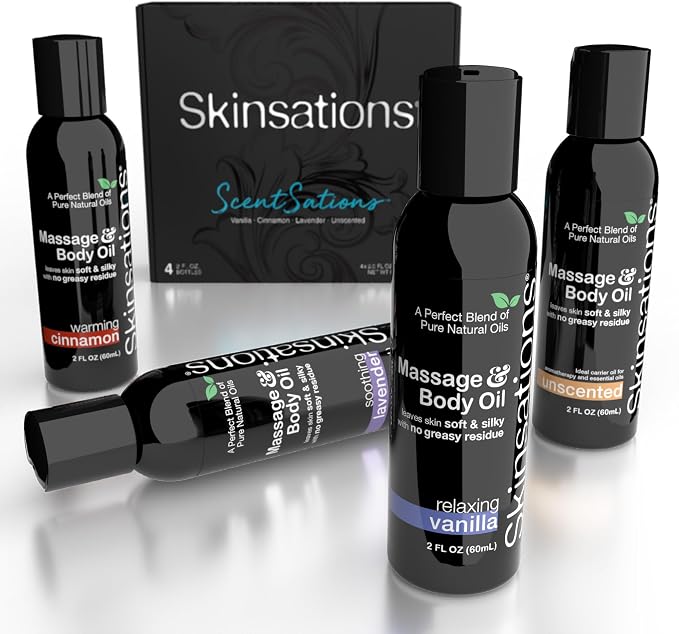 Skinsations - Massage Oil Kit Natural Scents of Vanilla, Lavender | Blend of - Image 9