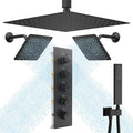 Black Thermostatic Shower System three Shower Heads by NPYSVSSS