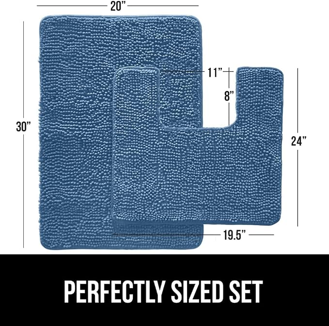 GORILLA GRIP Bathroom Rug Sets, Soft Chenille 2 Piece Area Rugs Set, Toilet - Image 2