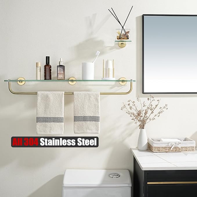 JQK Bathroom Glass Shelf, Shelf - Image 4