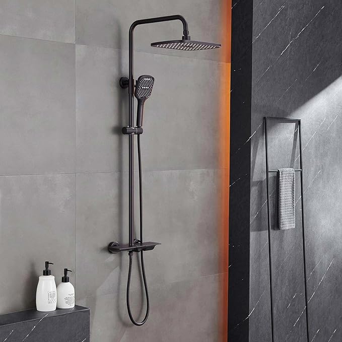 Angle Simple Shower Head Hose Lighter Oil Rubbed Bronze, Stainless Steel - Image 3