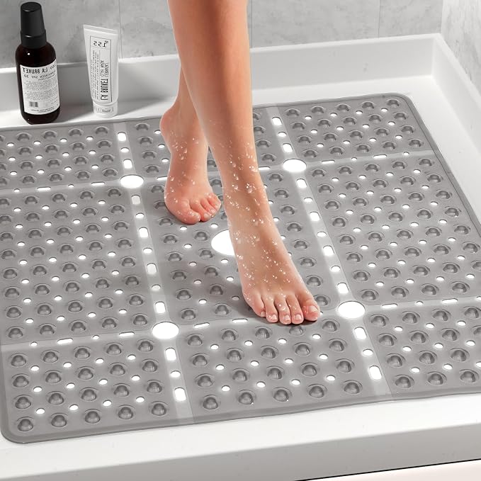 Large Square Shower Mat Non Slip 27 x 27 Inch, Soft Bath Mat Tub Mat - Image 2