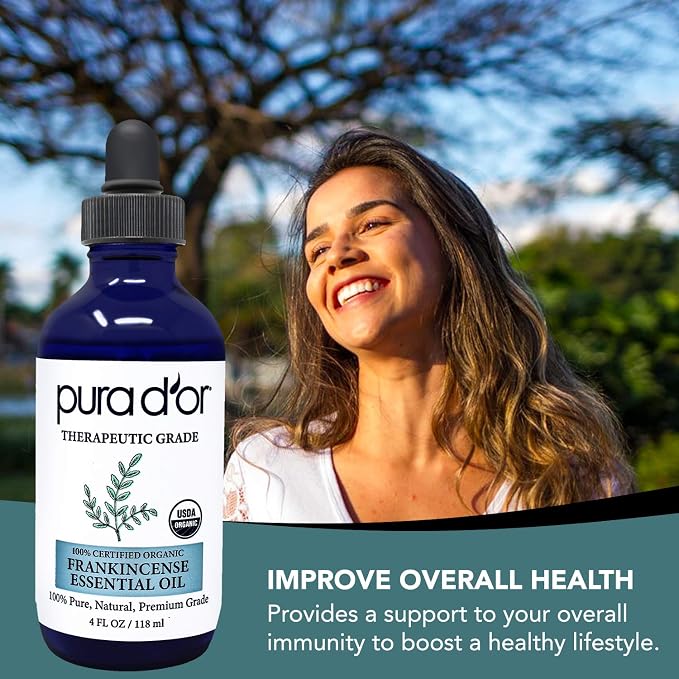 PURA D'OR ORGANIC Frankincense Essential Oil 100% Pure & Natural Therapeutic - Image 3