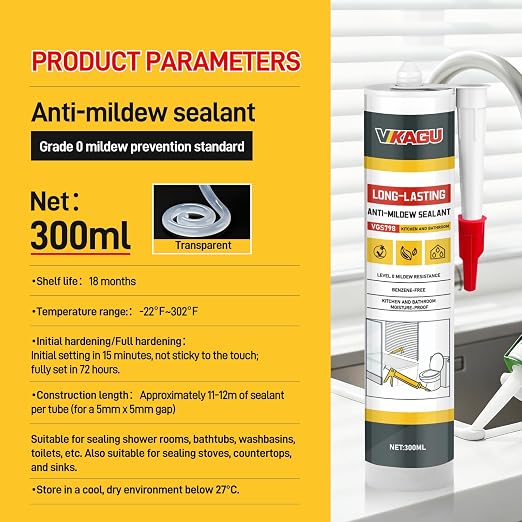 VGS 798 Professional Silicone Sealant Caulk 10.15 Oz Cartridge, 4 Pack - Image 8