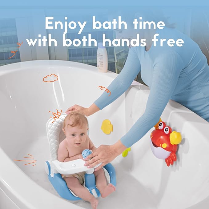 BabyBond Baby Bath Seat with Sitting & Lying 2 Modes, 3-Speed Adjustment - Image 3