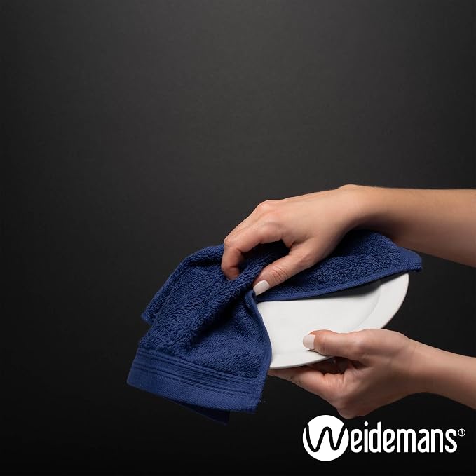 100% Cotton Washcloths Set 13” x 13” | Navy Blue Towels | Set of 6 Ultra Soft - Image 7
