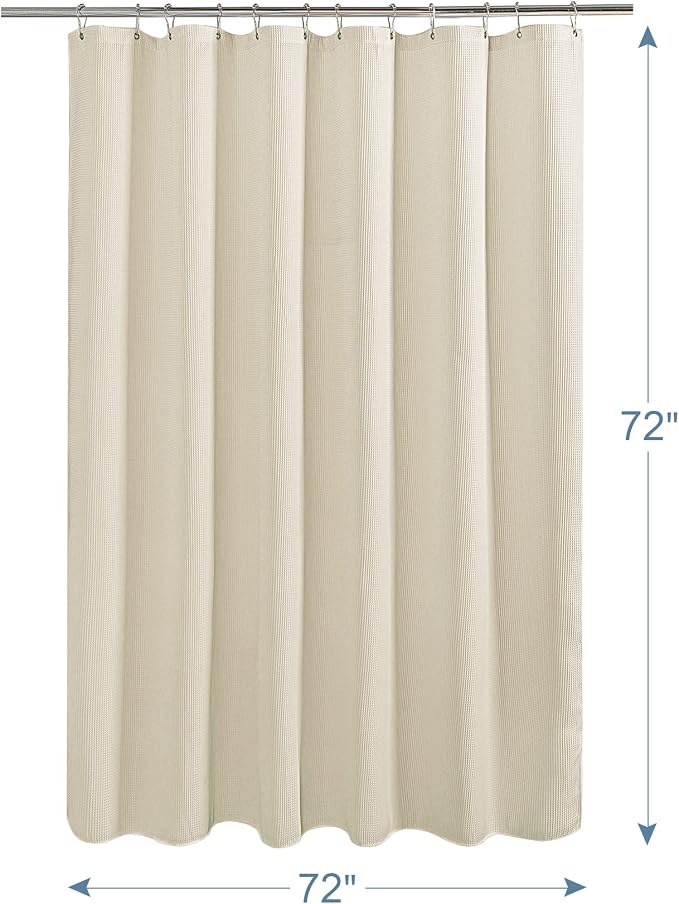 AmazerBath Waffle Shower Curtain, Heavy Duty Fabric Shower Curtain - Image 8