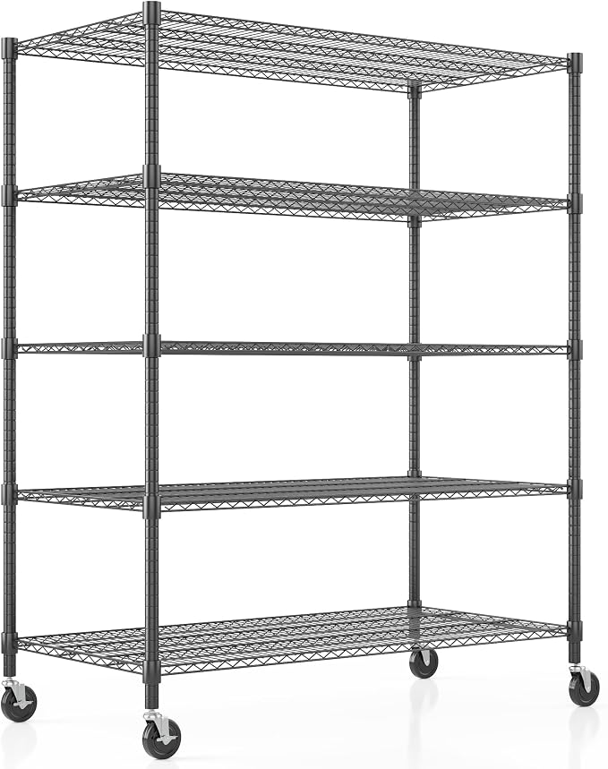 Homdox Heavy Duty Storage Shelves, 5 Tier Wire Shelving Unit by HOMDOX