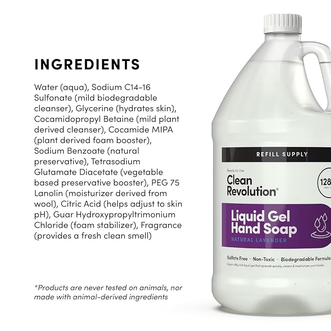 Clean Revolution Liquid Gel Hand Soap, Silky Rich Liquid, Quick Lather - Image 5