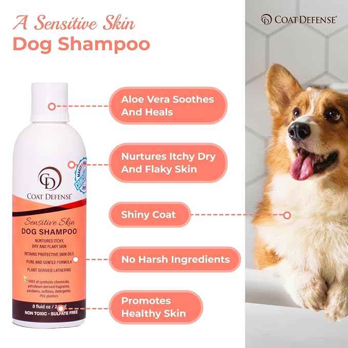 COAT DEFENSE Sensitive Dogs Shampoo | Made in USA | All-Natural Hypoallergenic - Image 3
