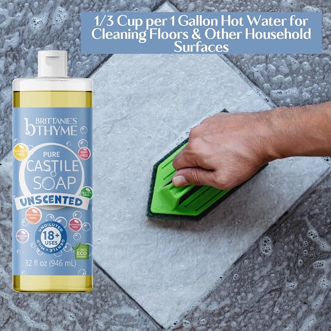 Brittanie’s Pure Castile Liquid Soap Refill, 32 Ounce Pack of 2 | Dish Soap - Image 4