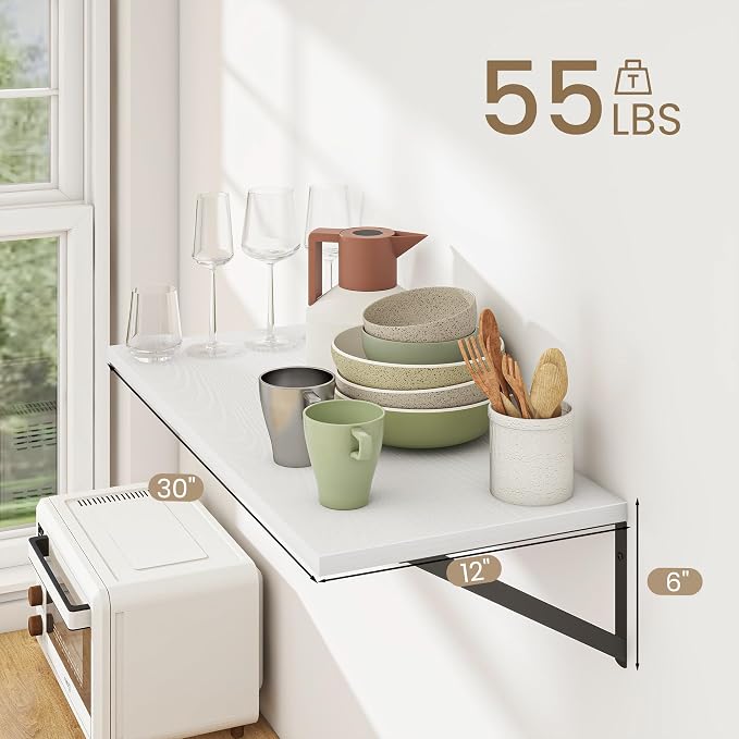 Dreamland Floating Shelves for Wall, 12 Inch Deep Floating Shelves Set of 2 - Image 3