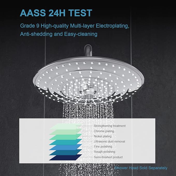 OFFO Shower Arm with Flange, 6 in Brushed Nickel Wall Mount Replacement Angle - Image 4