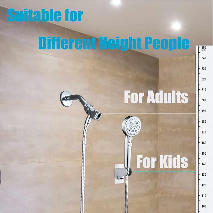 Strong Adhesive and Waterproof Shower Head Holder, Adjustable Handheld Shower - Image 6