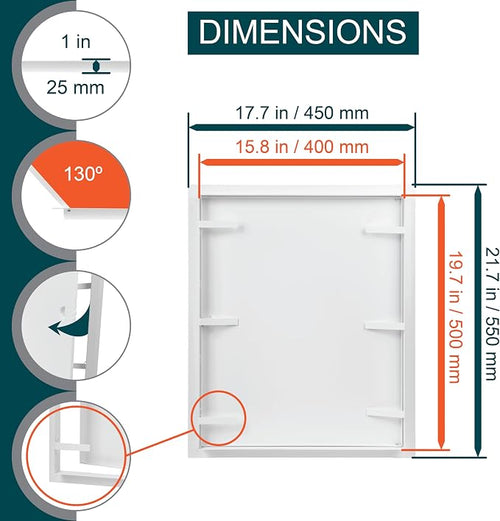 16" x 20" White Metal Access Panel. Service Shaft Door Panel. Plumbing - Image 2