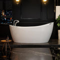 67 in. Acrylic Freestanding Bath Tub Hydromassage Gracefully Oval Shaped 7 by Empava