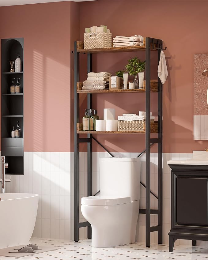 Ecoprsio Over-The-Toilet Storage Rack, 3-Tier Bathroom Organizer Shelf Over - Image 2