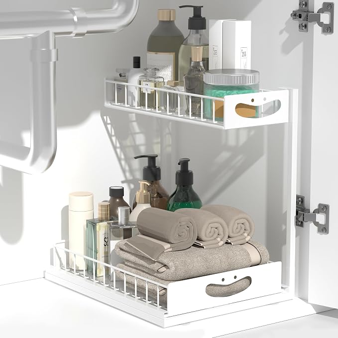Under Sink Organizer with Pull-Out Drawers, Kitchen Sink Organizer, 2 Tier - Image 4