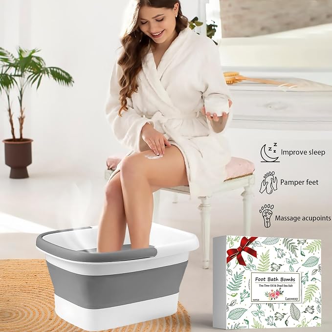 Foot Soaking Tub, Collapsible Bucket, Foot Spa, Foot Bath 16 Pack Foot Soak - Image 2