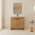 36 inch Bathroom Vanity with Sink, Bathroom Cabinet W/Single Ceramic Sink by SanMerah
