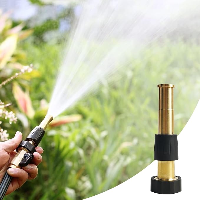 Hourleey 2 Pcs 5" Heavy Duty Brass Nozzles, Brass Jet Sweeper Garden Hose Nozzle - Image 4