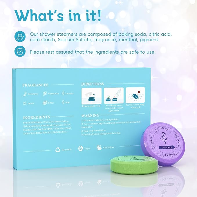 6 Pack Shower Steamers Aromatherapy, Stocking Stuffers - Image 4