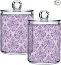 MNSRUU 2 Pack Qtip Holder Organizer Dispenser Purple Morden Floral Bathroom by MNSRUU
