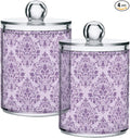 MNSRUU 4 Pack Qtip Holder Organizer Dispenser Purple Morden Floral Bathroom by MNSRUU