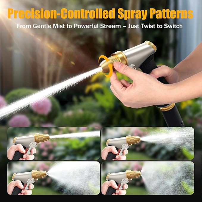 Heavy Duty Brass Garden Hose Nozzle High Pressure Metal Water Spray Nozzle - Image 5