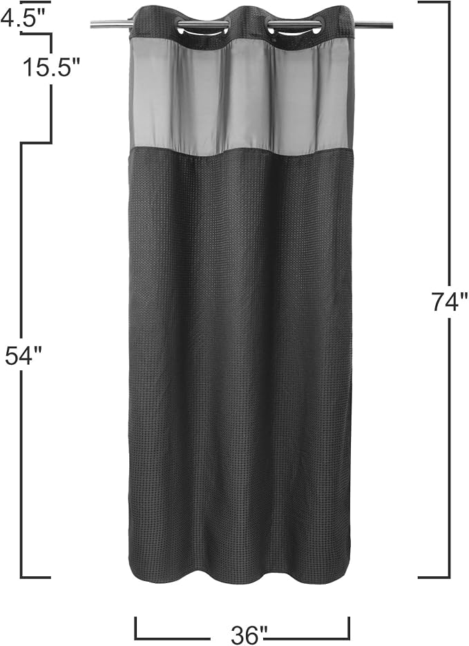 River Dream Stall Heavyweight No Hooks Required Dotted Waffle Weave Shower - Image 7