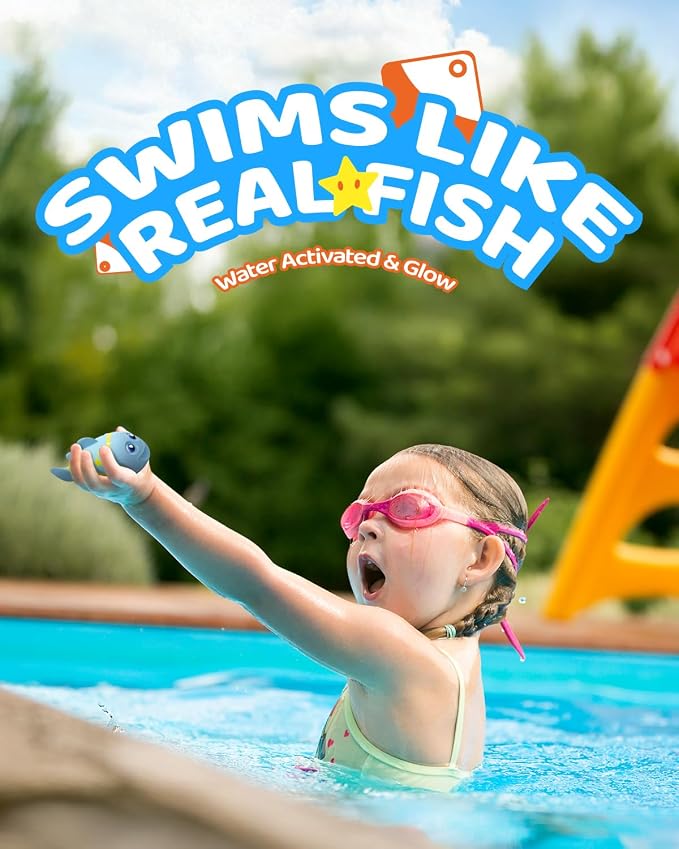 Rechargeable Swimming Fish Toy, Light up Bath Toys - Image 2