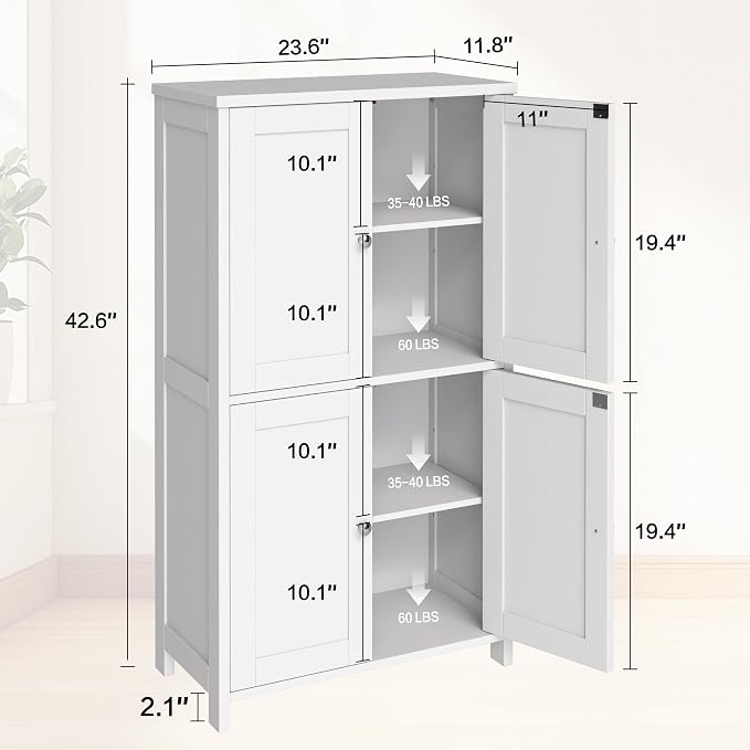 Nuturelly Bathroom Floor Storage Cabinet, Bathroom Organizers and Storage - Image 2