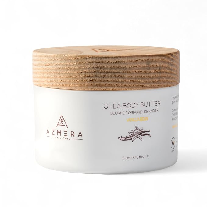 AZMERA Handcrafted Whipped Shea Body Butter – Luxurious Vanilla Bean Scented by AZMERA