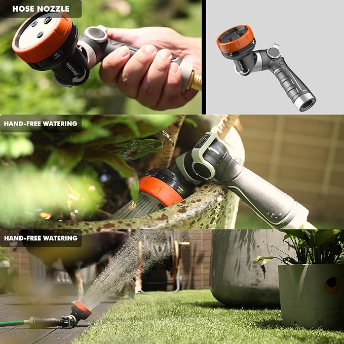 RESTMO 2-IN-1 Garden Hose Nozzle, Heavy Duty Metal Water Hose Nozzle - Image 3