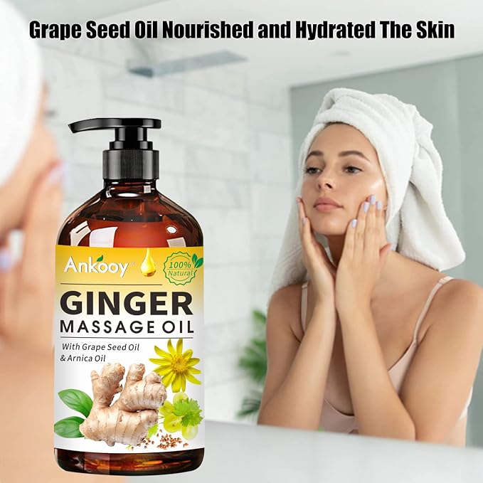 3 Pack Ginger Massage Oil with Arnica Oil, Vitamin E Oil and Grape Seed Oil - Image 5
