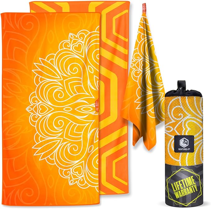 VENTURE 4TH Microfiber Beach Towel: Quick-Dry, Sandproof and Lightweight by VENTURE4TH