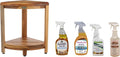 EcoDecors SnazzyCorner 18" Teak Wood Corner Shower Shelf, Fully Assembled | by EcoDecors