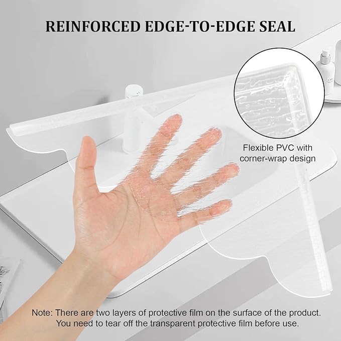 2 PCS Shower Splash Guard for Tub Corner, Self-Adhesive Shower Guards to Keep - Image 3