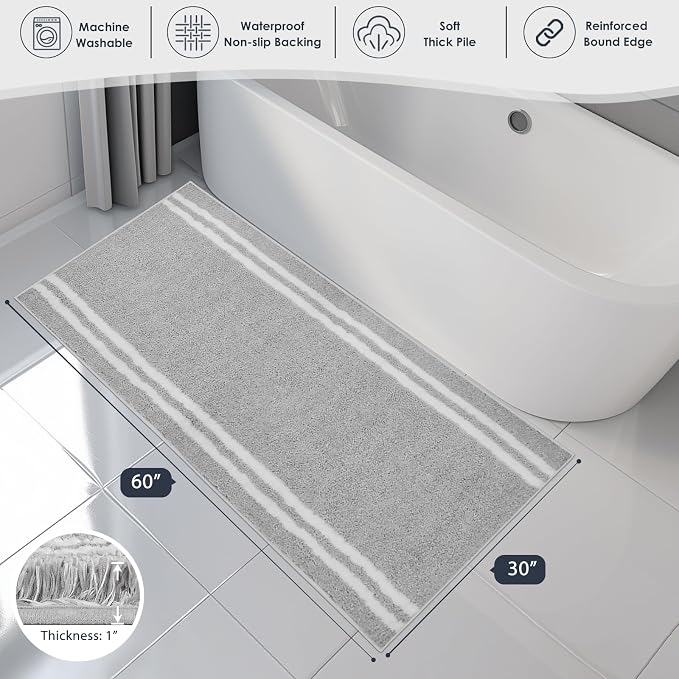 PURRUGS Bathroom Rug Non-Slip Machine Washable 30" x 60", Super Absorbent and - Image 7